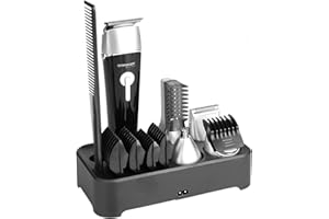 SMINIKER Professional 5 in 1 Multi-functional Waterproof Man's Grooming Kit Hair Clippers Beard Trimmer Kit Body Groomer Kit of Mustache Trimmer Nose Hair Trimmer Precision Trimmer