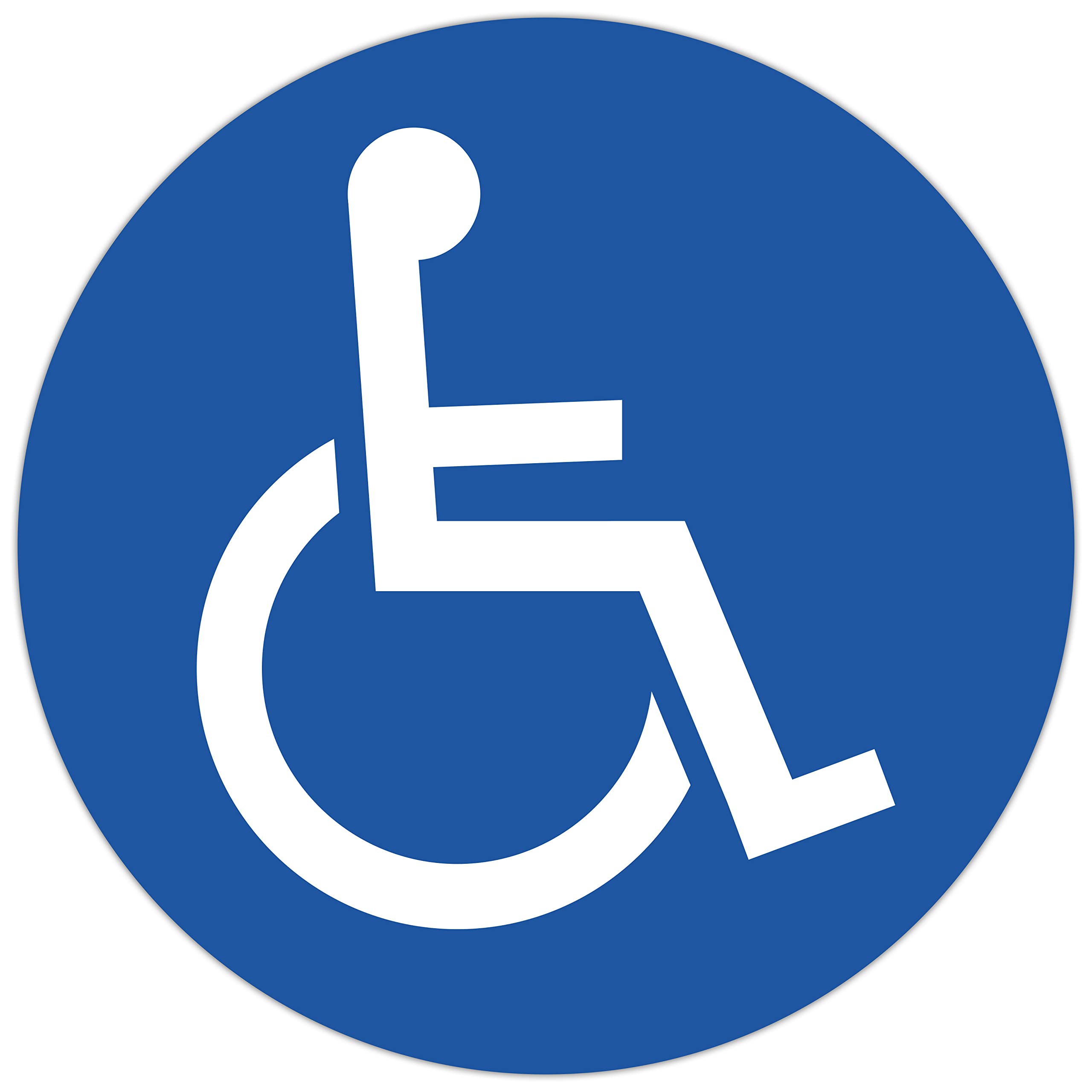 Exacompta - Ref. 67113E - 1 round panel reserved for the disabled - In non-slip and UV-resistant treated vinyl - Panel diameter: 30 cm - colour: blue
