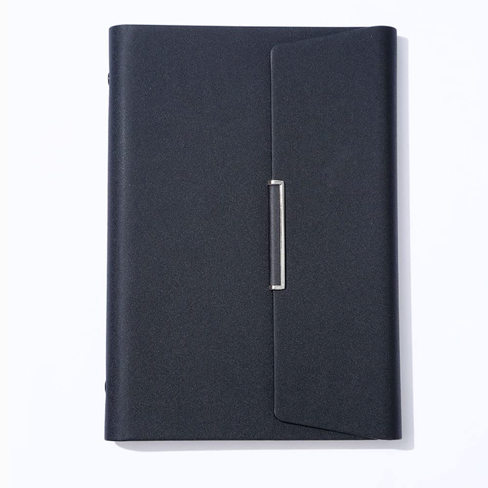 TopHomer A5 Leather Ring Binder, 6 Ring Binder Rings Refillable Notebook, Multiple Pockets for Storaging Card, 100 Sheets Paper