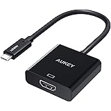 AUKEY USB C to HDMI Adapter [4K@30Hz], USB Type C Adapter [Thunderbolt 3 Port Compatible] for 2017 MacBook Pro, Dell XPS, Google Chromebook Pixelbook (Black)