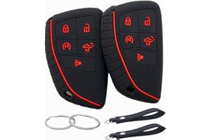 REPROTECTING Silicone Rubber Key Fob Cover Compatible with 2022 2023 2024 Chevrolet Silverado 1500 GMC Sierra 1500 2500HD 3500HD (Black Black)