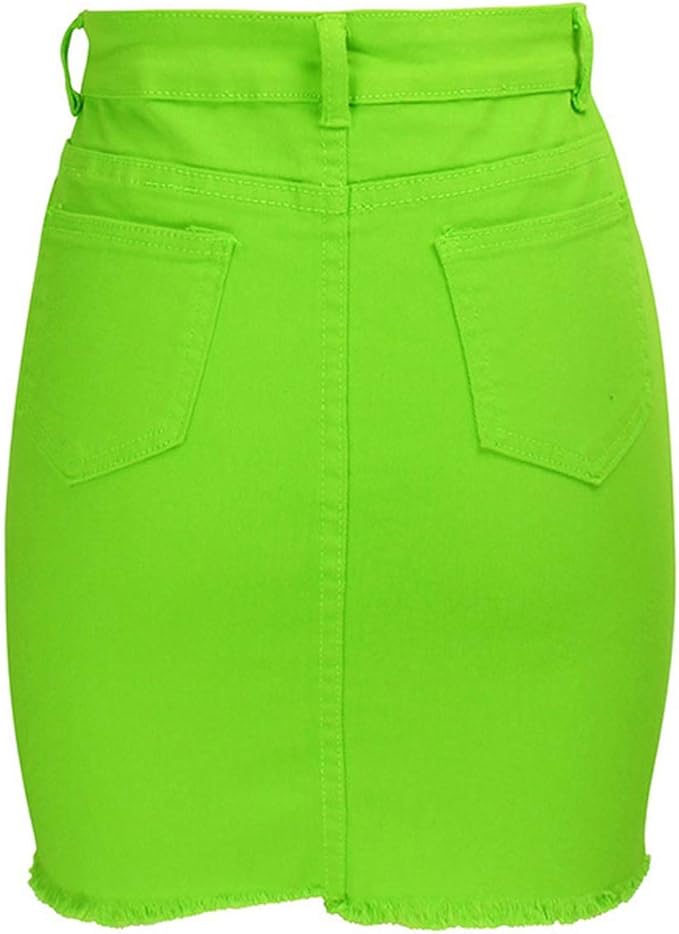 neon green bodycon skirt