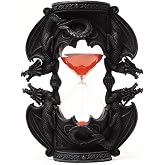 PTC 7.38 Inch Black Dual Dragon Sand Timer Hourglass Statue Figurine