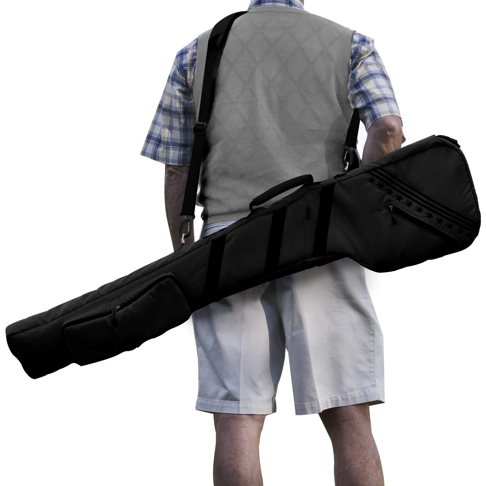 BIG TEETH Golf Carry Bag Lightweight Travel Bag Case Golf Club Sunday Bag Waterproof Multi Colors (Black)