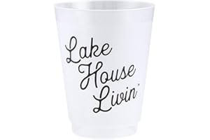 Santa Barbara Design Studio SIPS Drinkware 16-Ounce Frosted Plastic Cups, 8-Count, Lake House