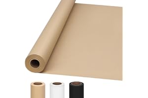 Moretoes 36" x 1,200"(100') Brown Wrapping Paper Roll, Kraft Packing Paper Roll for Gift Wrapping Craft Bulletin Board Banner Art Bouquet Flower Packing Moving Shipping 75GSM