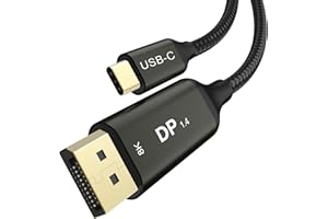 USB C to DisplayPort 1.4 Cable 10ft, [8K@60Hz, 4K@144Hz] Thunderbolt 4/3 to DP Cable Support 2K@240Hz, 32.4 Gbps, FreeSync, G