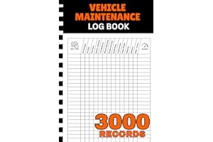 Vehicle Maintenance Log Book: Car Repair and Service Record Book, Track Oil Changes, Mileage, Logbook with 3,000 Entries