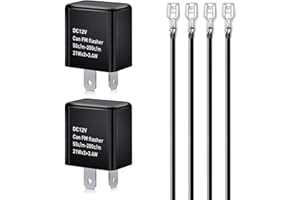 Gebildet 12V Speed Adjustable 2 Pin Direct Replacement Compatible LED Electronic Flasher Relay fix CAR and Motorcycle Turn Signal & Hazard Warn Hyper Flash Relay（Black)