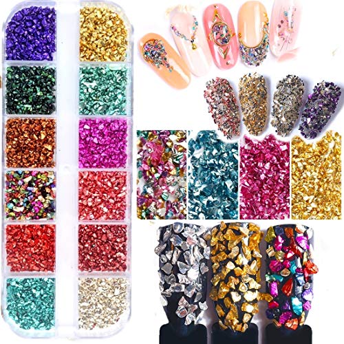 editTime 5000 Pieces (5 Boxes) Shiny Colorful Nail Art Rhinestones Nail Stone Gems Design Kit with a Curved Tweezers Rhinestone Picker and a Nail Art Brush (multicolor) - Thumbnail 2