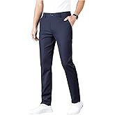 ESSYSHE Men’s Slim Fit Flat Front Dress Pants Wrinkle Free Khaki Pants