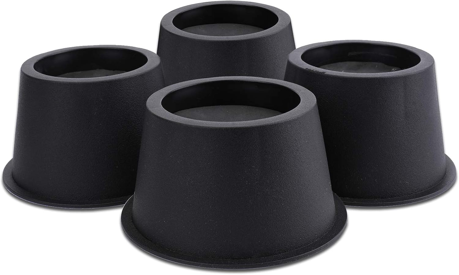 Yopay 4 Pack Lift Furniture Risers Bed Risers, Adds 2 Inch Height to Heavy Furniture, Sofa or Beds, Heavy Duty Design to Hold Over 2000 LBS, Round, Black