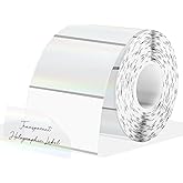 3x2 Inch Transparent Holographic Thermal Labels Stickers, Clear Self-Adhesive Direct Thermal Labels, Perforation Line Design& Waterproof- 200 Sheets