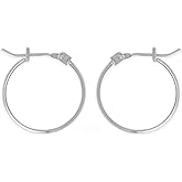 Boma Jewelry Sterling Silver 3/4 Inch Classic Snap Down Closure Hoop Earrings