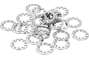 uxcell 25Pcs Internal Tooth Washers, 1/2-Inch Stainless Steel Internal Serrated Washer for Mechanical Equipment Fasteners, Silver Tone