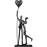 Kresecioo Wedding Gifts, Anniversary for Couple Her Him - Loving Couple Iron Sculpture, 12in Metal Statues for Home Decor, Wedding Anniversary Romantic Gifts for Women Men Birthday