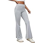 SOLY HUX Women's High Waisted Flared Yoga Pants Bell Bottom Casual Sweatpants Trousers
