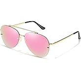 TJUTR Tangle‑Free Aviator Sunglasses for Women & Men, No-Snag Metal Frame, Polarized UV400 Protection Shades for Driving