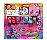 Townley Girl Dreamworks Trolls Nail Art Set, Includes: 240 Nail Gems, 42 Stickers, 7 Polishes, Carrying Bag