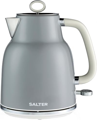 Salter Retro Grey 1.7L Kettle 3KW Rapid Boil 360° Base Auto Shut-Off