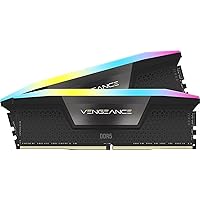 CORSAIR Vengeance RGB DDR5 RAM 32GB (2x16GB) 6000MHz CL36 Intel XMP iCUE Compatible Computer Memory - Black (CMH32GX5M2E6000C