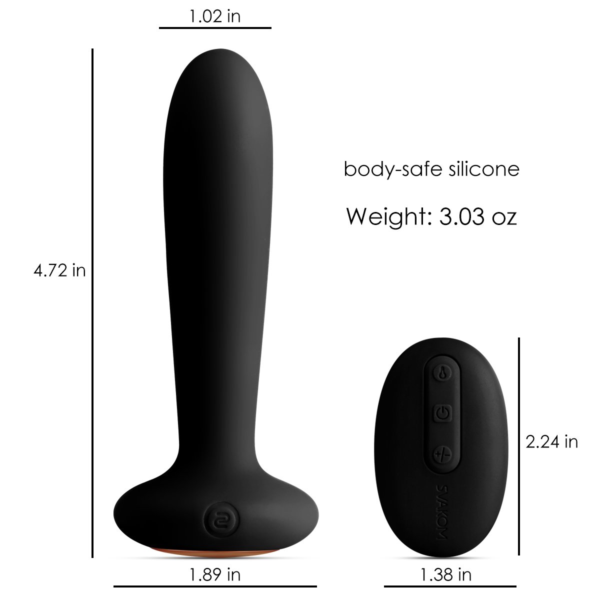 Heating Function Vibrating Anal Plug and Prostate Massager With Remote Control - Rechargeable & Waterproof - Body Safe Silicone Quiet yet Powerful Vibrator for Men Women or Couples (Black)