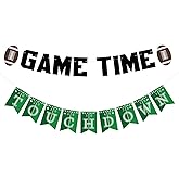 SerpizePaty Game Time Football Banner, Pre-strung Superbowl Party Decorations with Rugby, Sports Themed Party Decorations for Baby Shower Birthday Party Favors Indoor Outdoor Home Decor