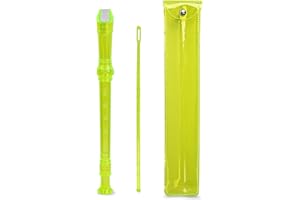 Hennaja Recorder Instrument for Beginner Kids Adults,8-Hole Soprano Descant Recorder Music Flute with Cleaning Rod & Case Bag For School Student Home Entertainment(2-Yellow)