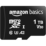 Amazon Basics microSDXC Memory Card with Full Size Adapter, A2, U3, Read Speed up to 100 MB/s, 1TB, Black