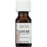 Aura Cacia 100% Pure Clove Bud Essential Oil | GC/MS Tested for Purity | 15 ml (0.5 fl. oz.) | Syzygium aromaticum