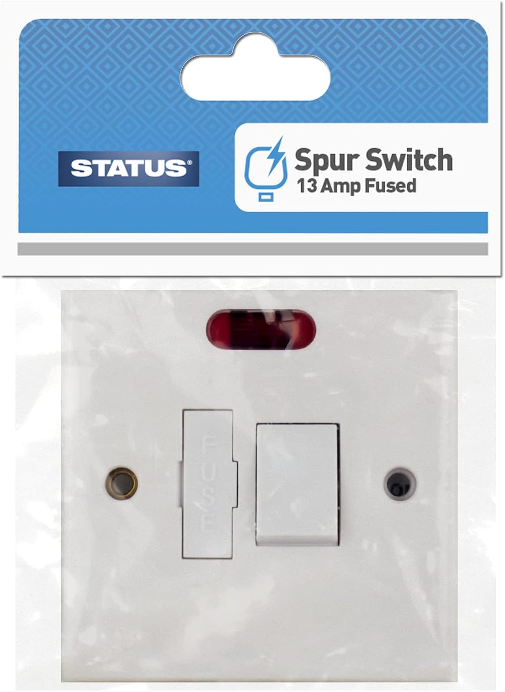 Status 13A Fused Spur Switch White Plastic with Light Indicator S13AFSSWNB4