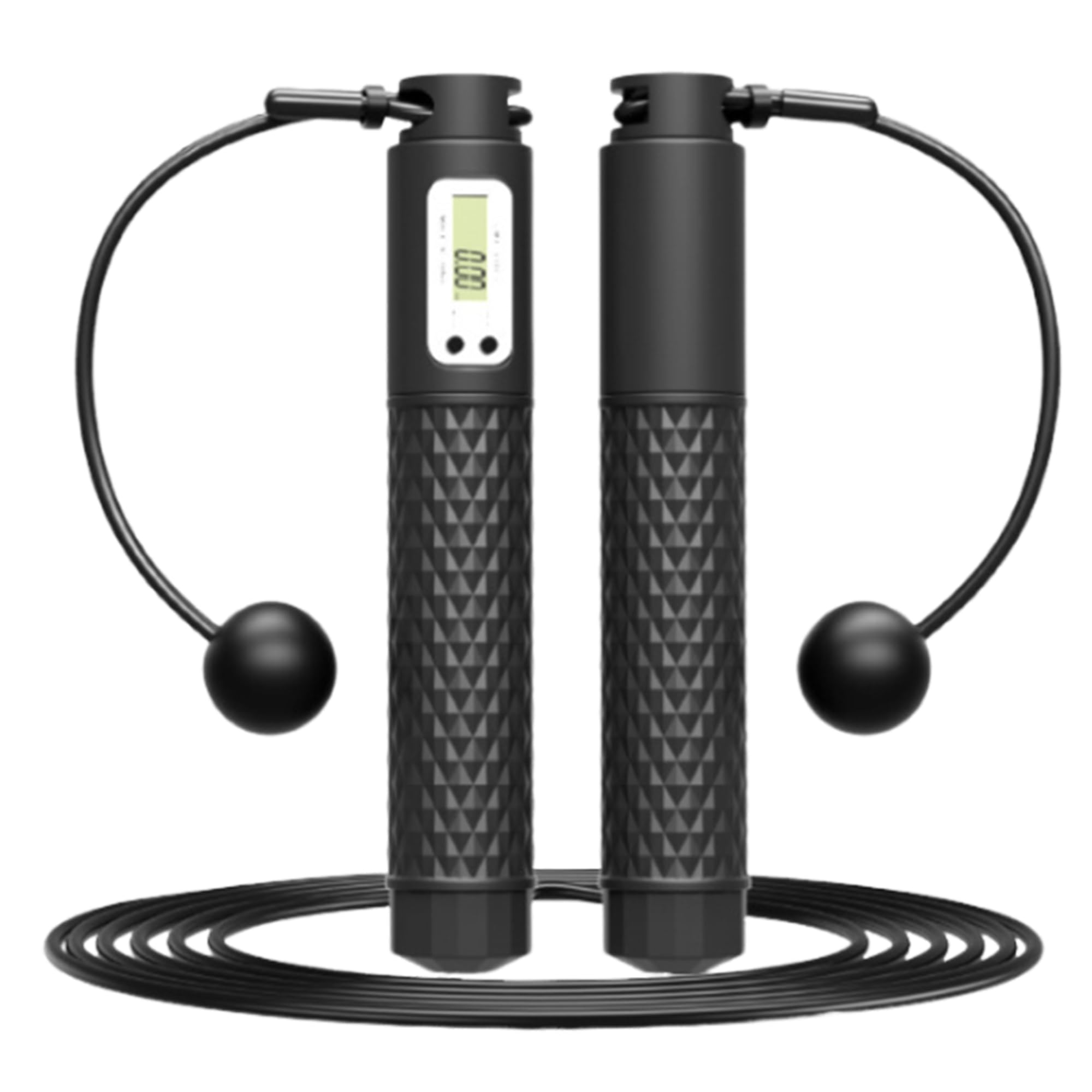 Smart Skipping Rope with LCD Counter - 2-in-1 Cordless & Speed Jump Rope, Adjustable for Adults & Kids, Home Gym Cardio Workout for Fitness & Fat Burn (Black)