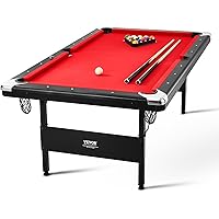 VEVOR Billiards Table, 7 ft Pool Table, Portable Foldable Space-Saving Table, Billiard Table Set Includes Balls, Cues, Chalks