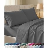 California Design Den Soft 100% Cotton Sateen Hotel Sheets King, 4Pcs, Grey | 400 Thread Count Backed by Good Housekeeping Seal, 16" Deep Pocket, All-Around Elastic, Durable, Easy Care, 4 Pc Set