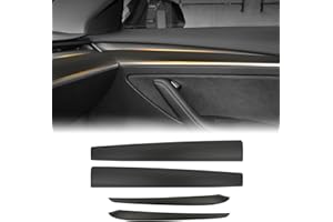 F FINEC Model 3 Model Y Dashboard Cover and Door Trim Panel Dash Trim Compatible with 2023 Tesla Model Y Model 3 Interior Decoration Wrap Kit (NOT FIT 2024 New Model 3)
