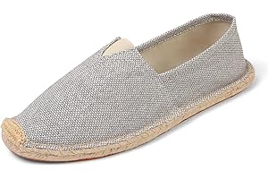 MCRONJI Closed Toe Canvas Slip on Flat Espadrilles Loafers for Men and Women