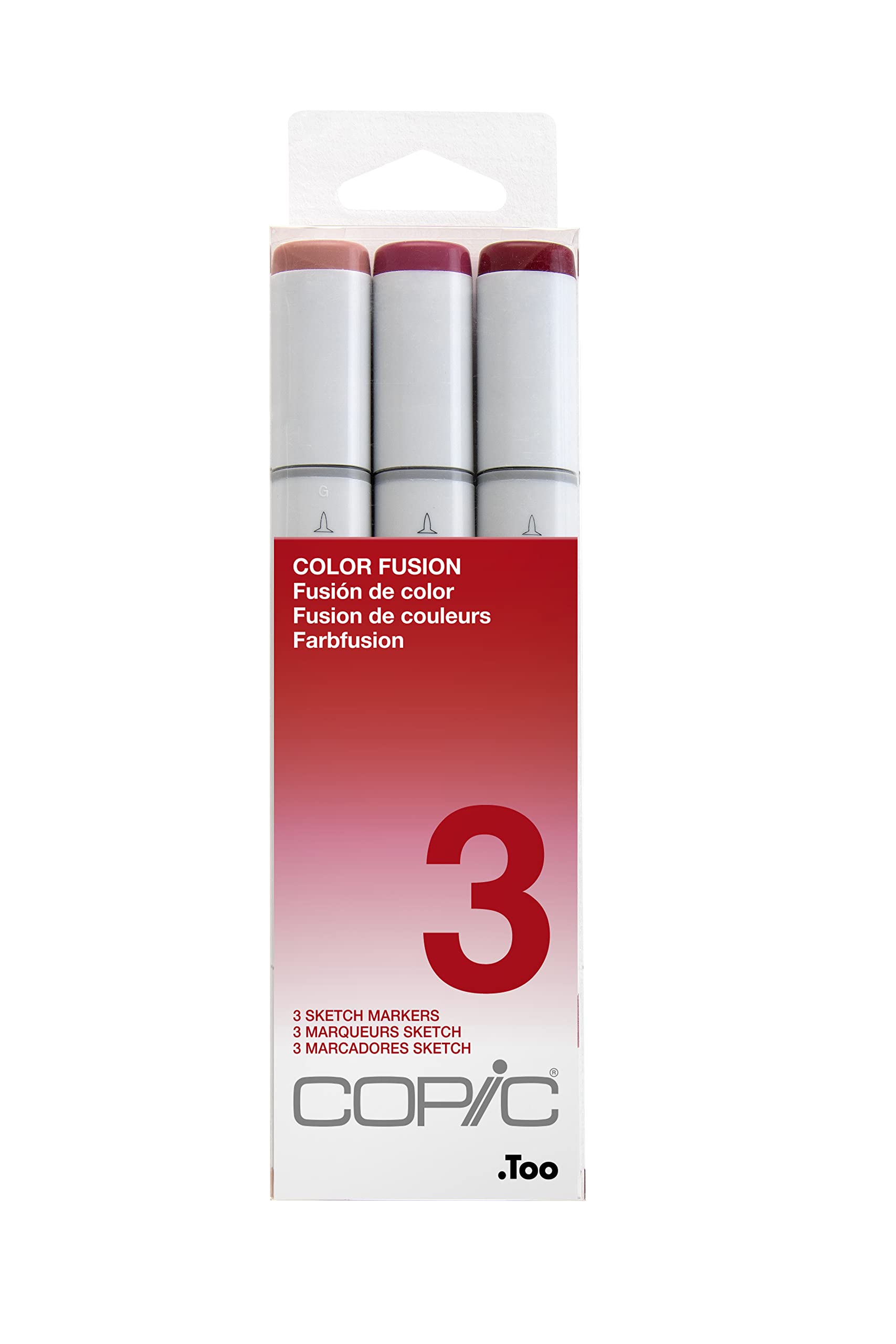 COPIC Sketch Coloured Marker Pen - Set of 3 Color Fusion 3, For Art & Crafts, Colouring, Graphics, Highlighter, Design, Anime, Professional & Beginners, Art Supplies & Colouring Books
