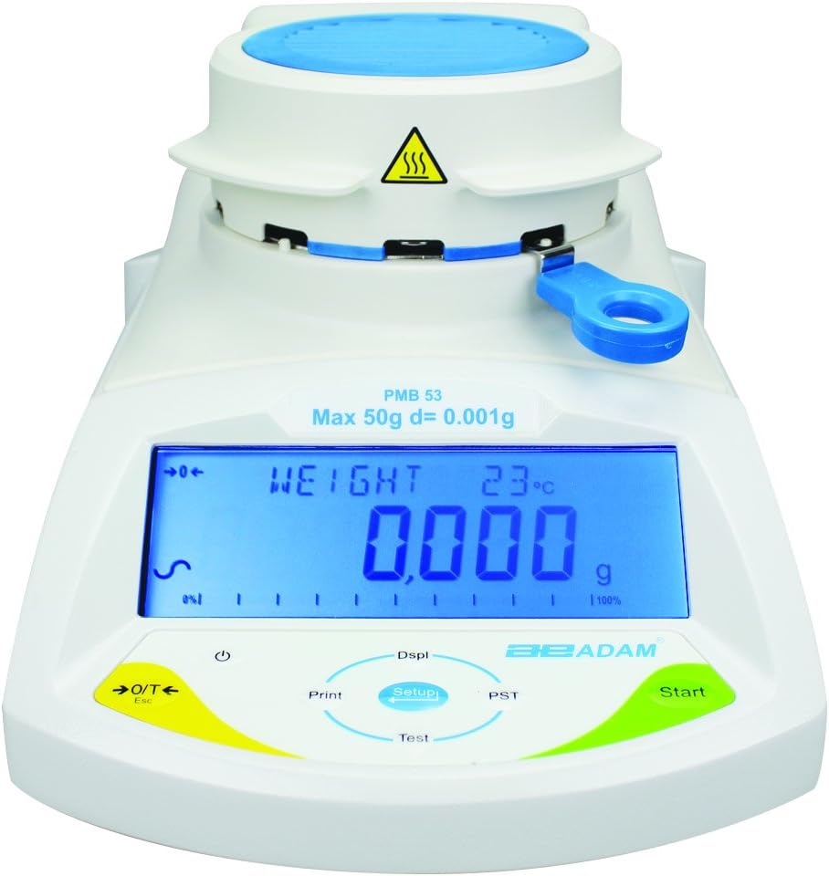 AE ADAM PMB 53 Moisture Balance, Halogen Lamp, 50 g Capacity, 0.001 g/0.01% Readability