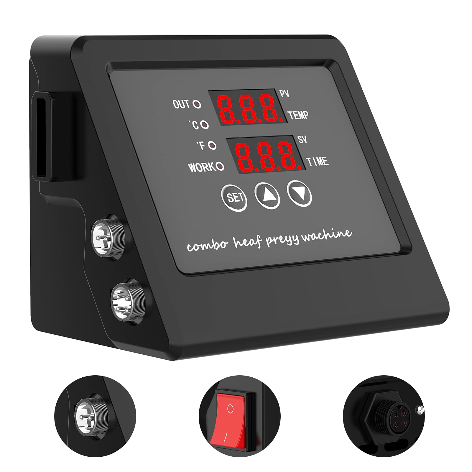 Photo 1 of Explopur Controller,Multi-Functional Heat Press Machine Control Box Digital Box LED Controller for T-Shirts/Plate/Cap/Mug Swing Away Heat Transfer Sublimation Print Machine, 110V