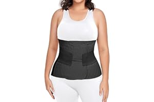 Moolida Abdominal Binder Post Surgery for Men and Women, Postpartum Belly Band, Hernia Belt Stomach Compression Wrap for Hernia Surgery, C-Section, Natural Birth, Abdominal Injuries,Black,XXL