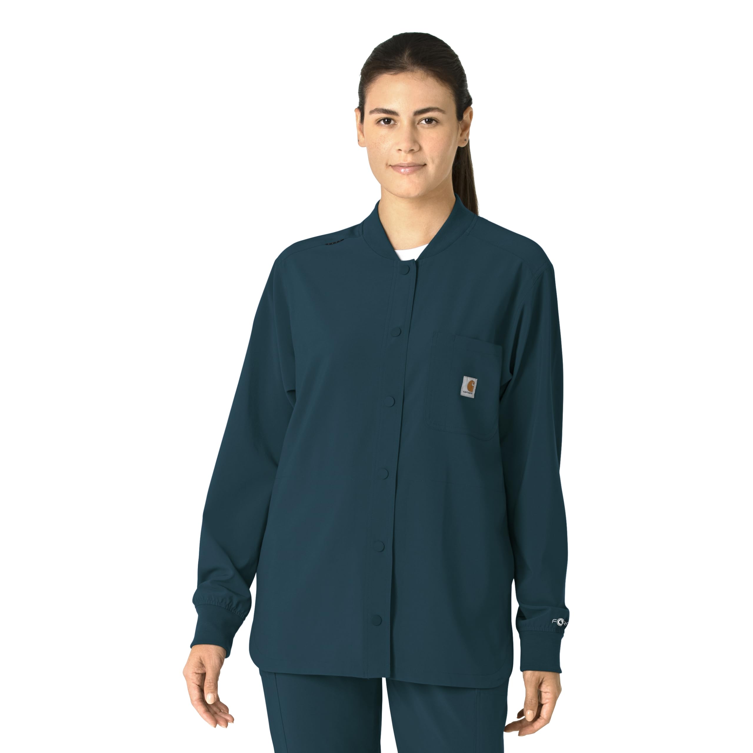 Carhartt Force Cross-Flex Women's Shirt Jacket - Caribbean, 2X Image