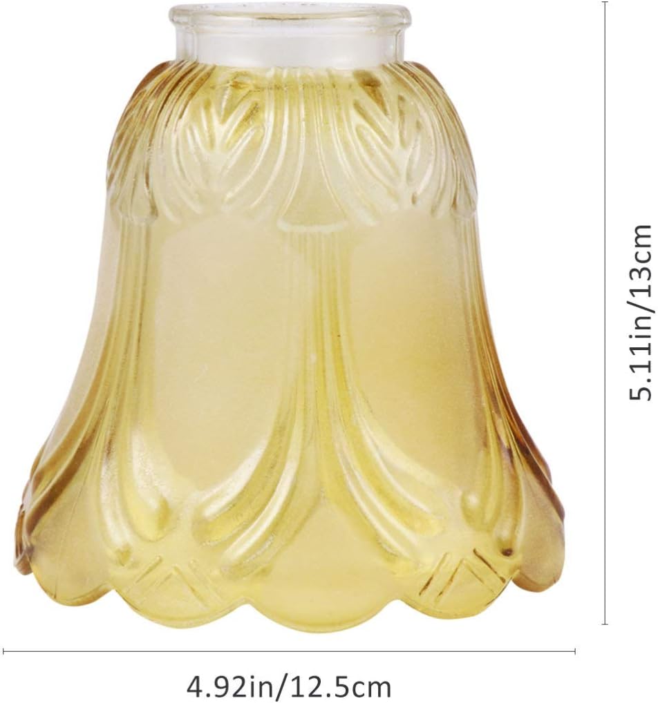 OSALADI Pendant Light Shade Pendant Light Flower Bell Shaped Glass Lamp Shade Chandelier Lamp Shade Ceiling Cover Replacement for Table Floor - Image 3