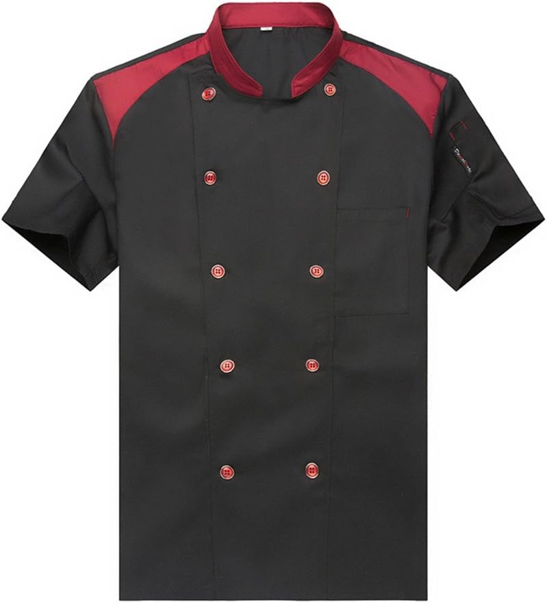 WAIWAIZUI Chefs Jacket Waiter Coat Short Sleeves