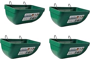 HAOZER 4 Packs Chicken Feeder, Goat Feeding Trough with Clip, Hanging Poultry Feeding Equipment, Used as Poultry Feeding Trough for Chickens, Ducks, Goats, Deer, Geese, and Dogs (Green)