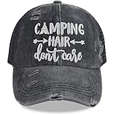 MANMESH HATT Camping Hair Don't Care Hat, Vintage Washed Distressed Mesh Baseball Cap