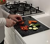 Acense Tempered Glass Worktop Saver 40x30 cm Black Granite Effect Non Slip view 2