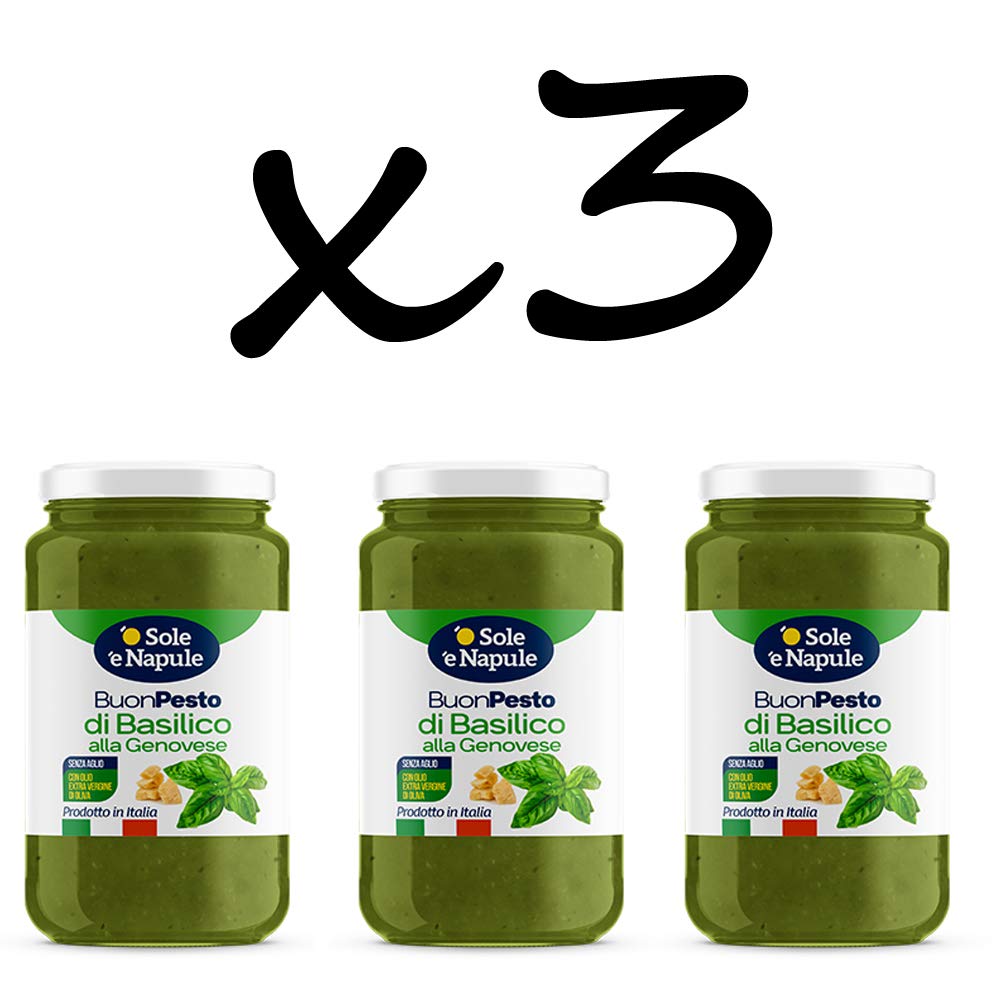 Buy O SOL E NAPULE Italian Basil Pesto Genovese (3 x 190g jar) Online