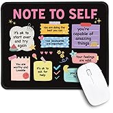 THEBESTU Note to Self Non-Slip Mouse Pad with Stitched Edge, Funny Mental Health Awareness Gifts for School Counselor Therapist, Positivity Inspirational Gifts for Women, Self-Love and Self-Care Gift