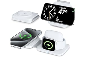 APETIY 3 in 1 Charging Station for Apple Multiple Devices, Foldable Travel Wireless Charger for iPhone 16 15 Pro Max 14 Plus 13 12, Apple Watch Charger Ultra2 10 9 8 7 6 5 4 3 2 SE, for AirPods Pro 4 3 2