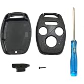 No Cutting Required Replacement Key Fob Shell Case fits for Honda 2003-2012 Accord 2006-2013 Civic EX 2009-2015 Pilot 2005-2006 CR-V Odyssey Ridgeline Replacement Keyless Entry Key Fob Cover